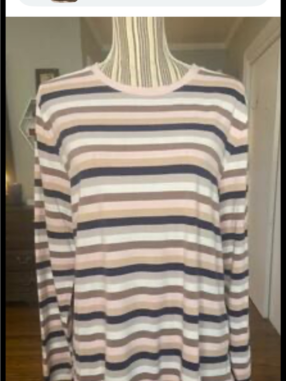 Isaac Mizrahi Striped Crewneck Sweater in Pink, Navy & Cream